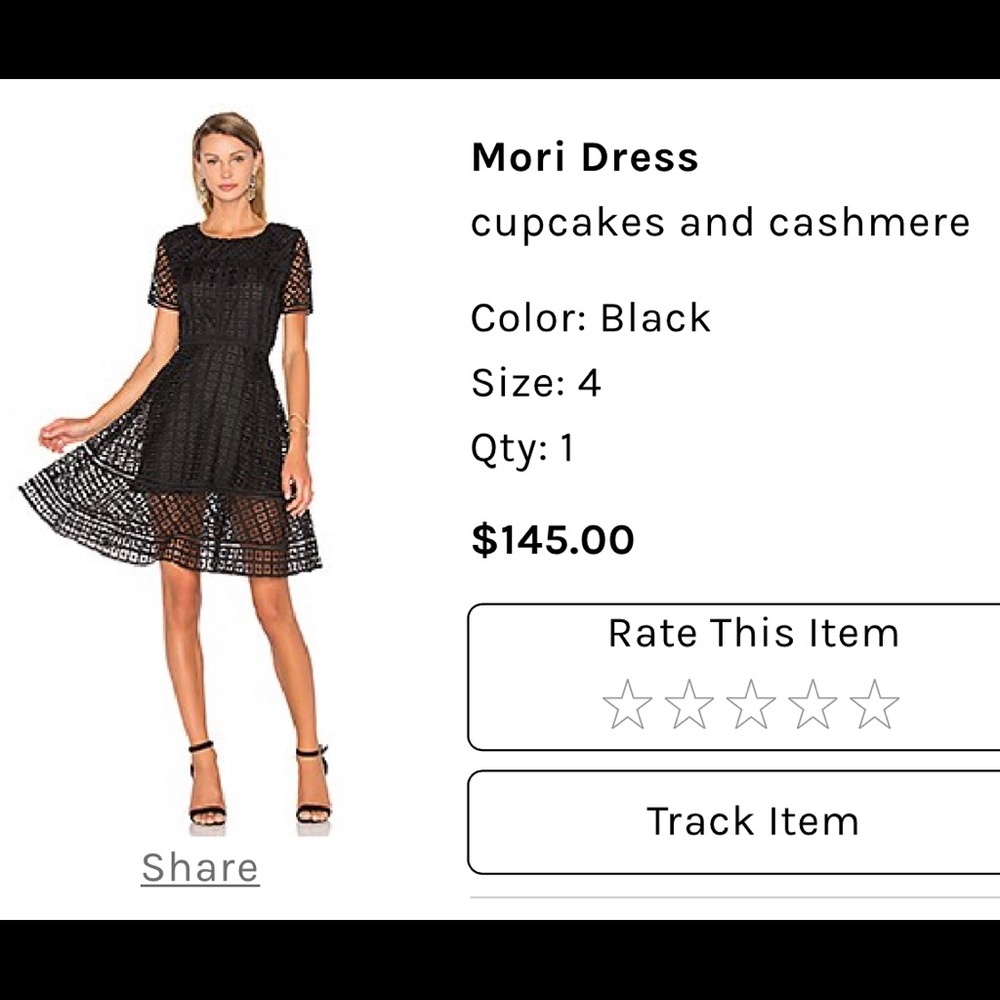 Black Lace Cupcakes and Cashmere Dress - Excellent Condition